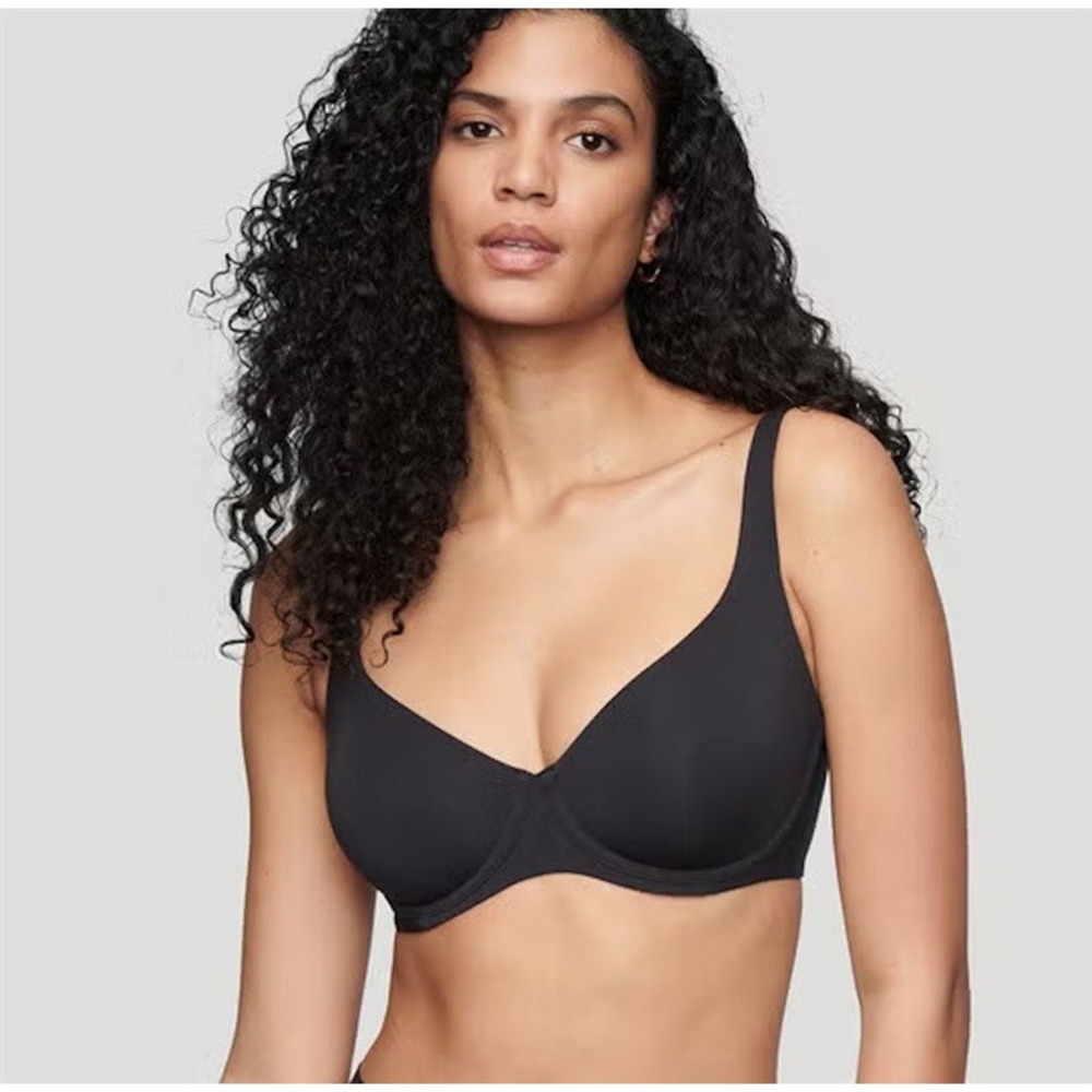 NWT CUUP 32C The Scoop Black Microfiber Underwire Bra 131952